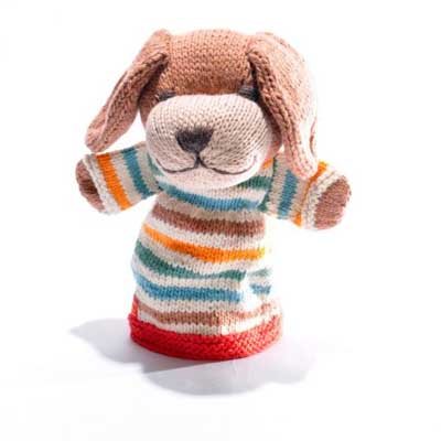 Stripy Dog Hand Puppet