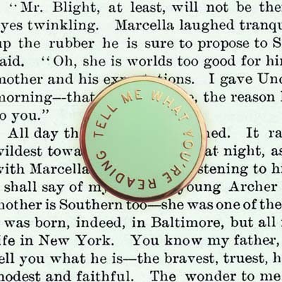 Tell Me What You're Reading - Mint Pin Badge
