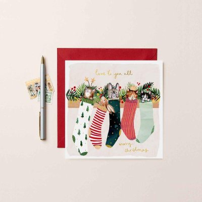 Louise Mulgrew Designs Love To You All Stockings Greeting Card