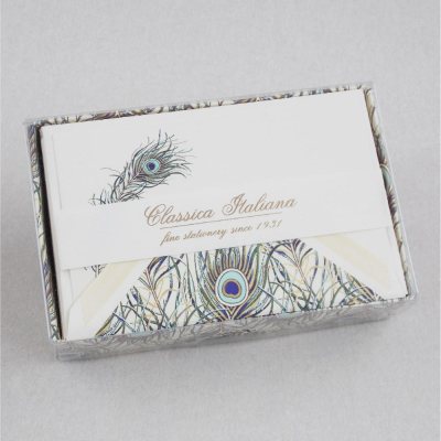 Rossi  Srl Peacock Boxed Postcard Notelets 10 Single Cards