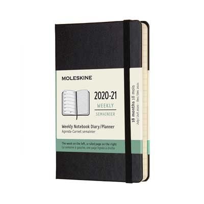 Black Weekly 18m Hard Pocket Diary 2020-2021 | Waterstones