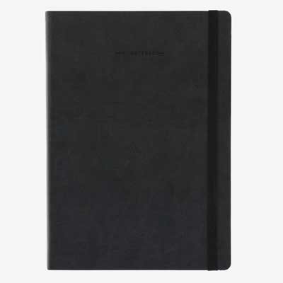 Black Large Lined Notebook