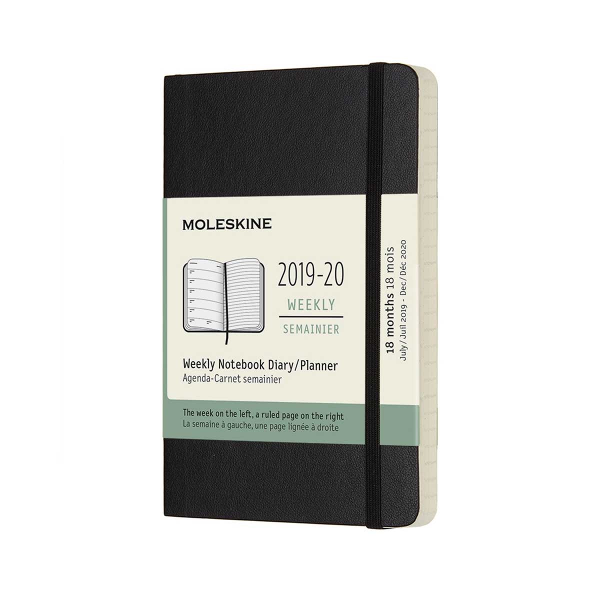 Black Weekly Soft Pocket Diary 2019-2020 (Diary)