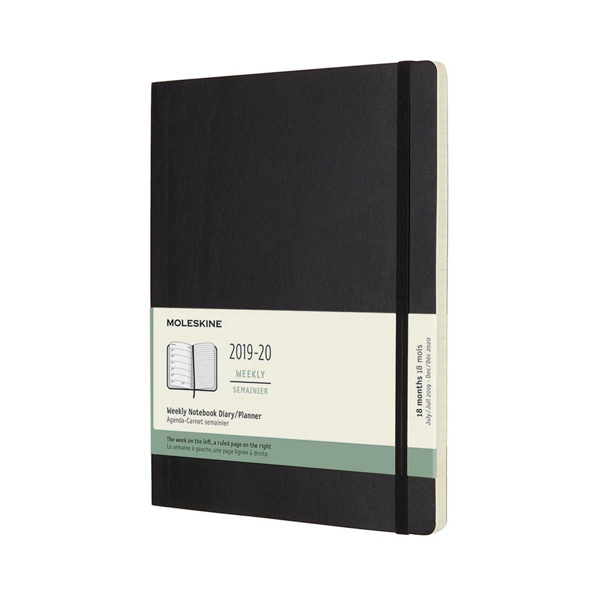 Black Weekly Soft Xlarge Diary 2019-2020 (Diary)