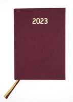 Waterstones Signature Burgundy Desk Diary 2023