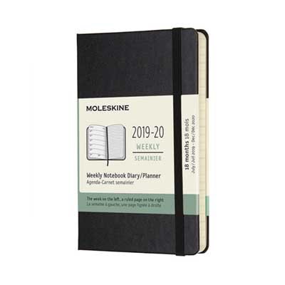 Black Weekly Hard Pocket Diary 2019-2020 (Diary)