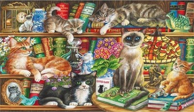Puss in Books Jigsaw Puzzle