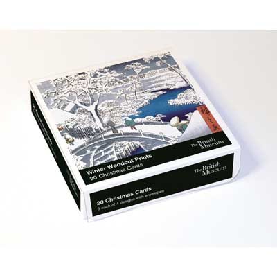 Winter Woodblock Prints X20: Christmas Cards