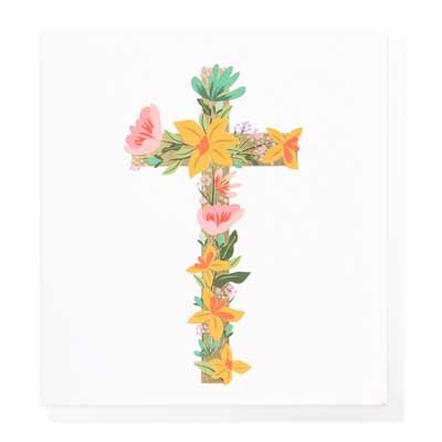 Floral Cross Easter Card