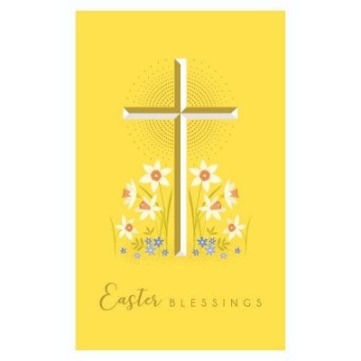 Yellow Cross Easter Blessings Card | Waterstones