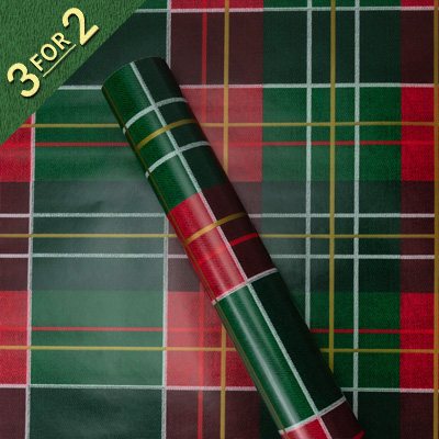 The Art File Red/Green Tartan 3M Roll Wrap