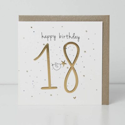 18 Gold Birthday Greeting Card