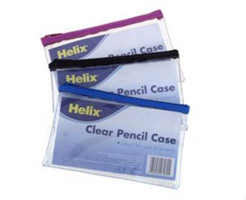 Helix Oxford Clear Pencil Case