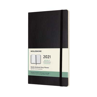 Black Large Weekly Soft Diary 2021: Moleskine (Diary)