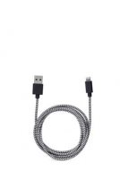 Black chevron braided charging cable