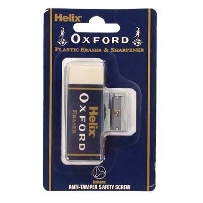Helix Oxford Plastic Eraser and sharpener