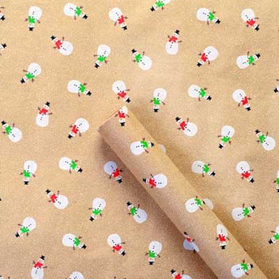 Snowmen Kraft Wrapping Paper: Rollwrap 3M