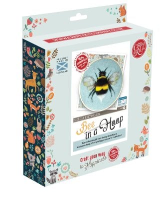The Crafty Kit Company Bee In A Hoop Needle Felting Kit
