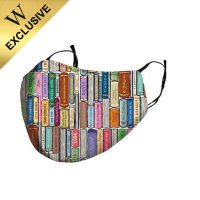 Book print washable face mask
